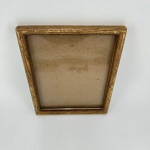 Vintage Wood Grain 8x10 Picture Frame Brown Gold Trim Wall Hanging Decor